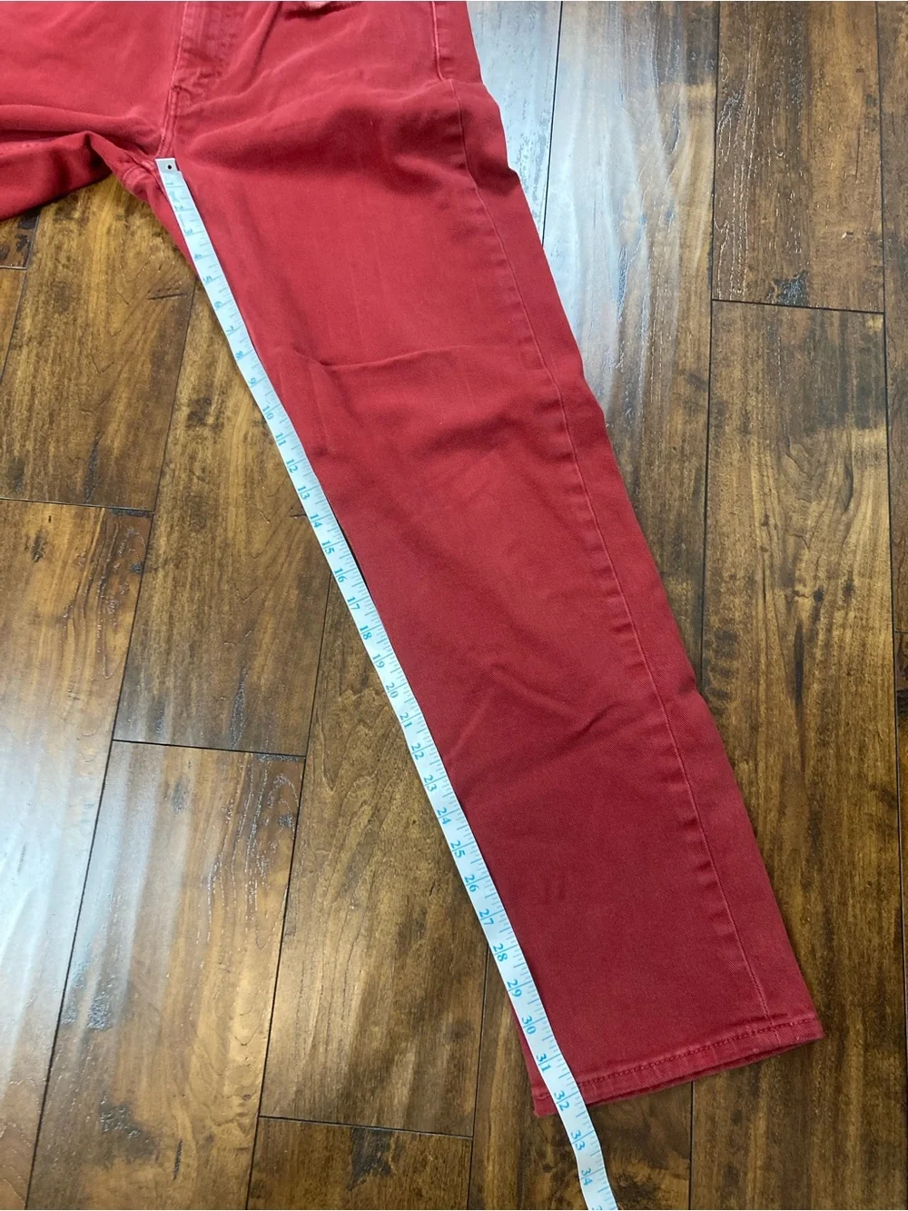 LEVI’S 514 Men’s Jeans Red Stretch Straight Leg White Tab Size 32 x 34